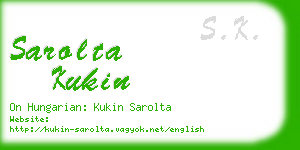 sarolta kukin business card